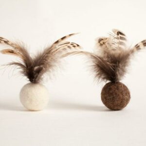 felt feather, ball cat toy with bell inside