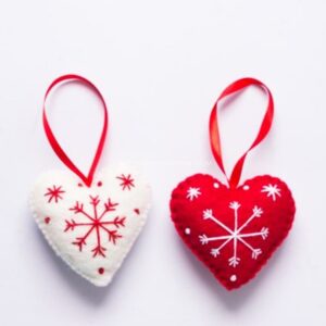 felt heart x-mas tree hanging felt heart x-mas tree hanging