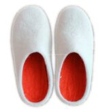 felt indoor slipper with leather sole