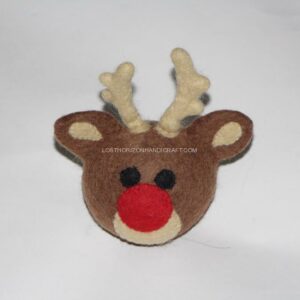felt reindeer dog toy with bell inside