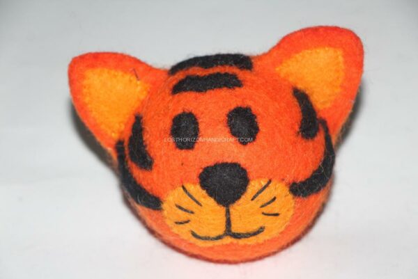 felt tiger dog toy with bell inside