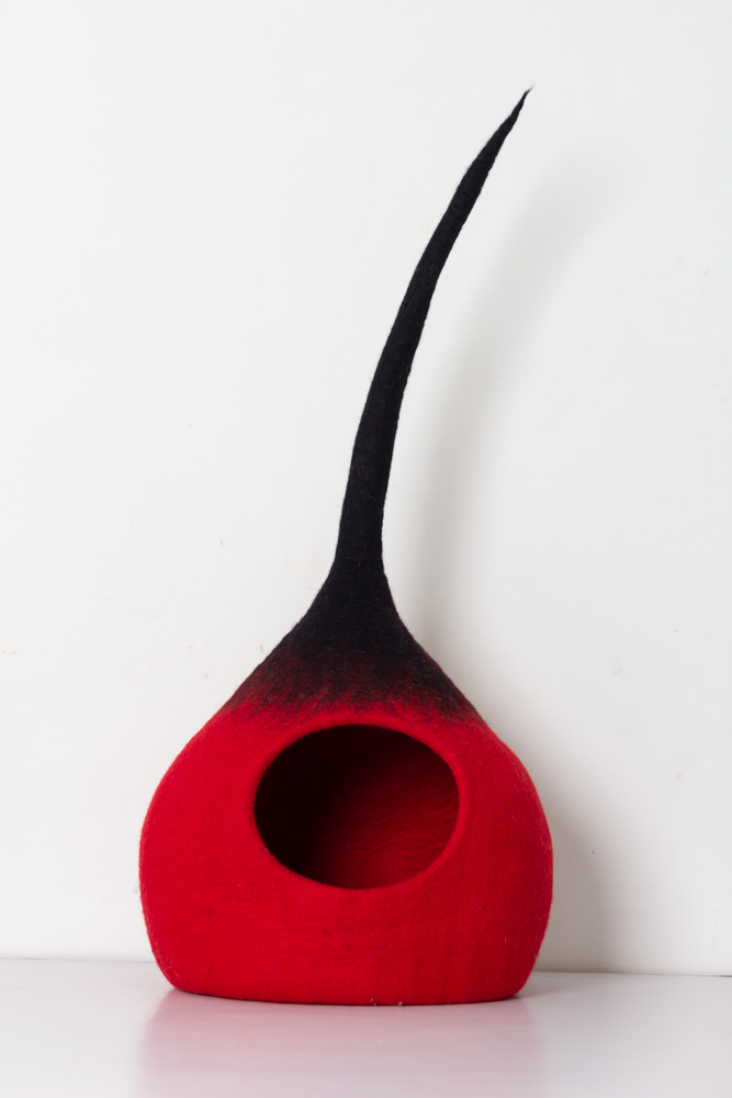 Handmade Tail Design Multi Color Felt Cat Cave flower 118