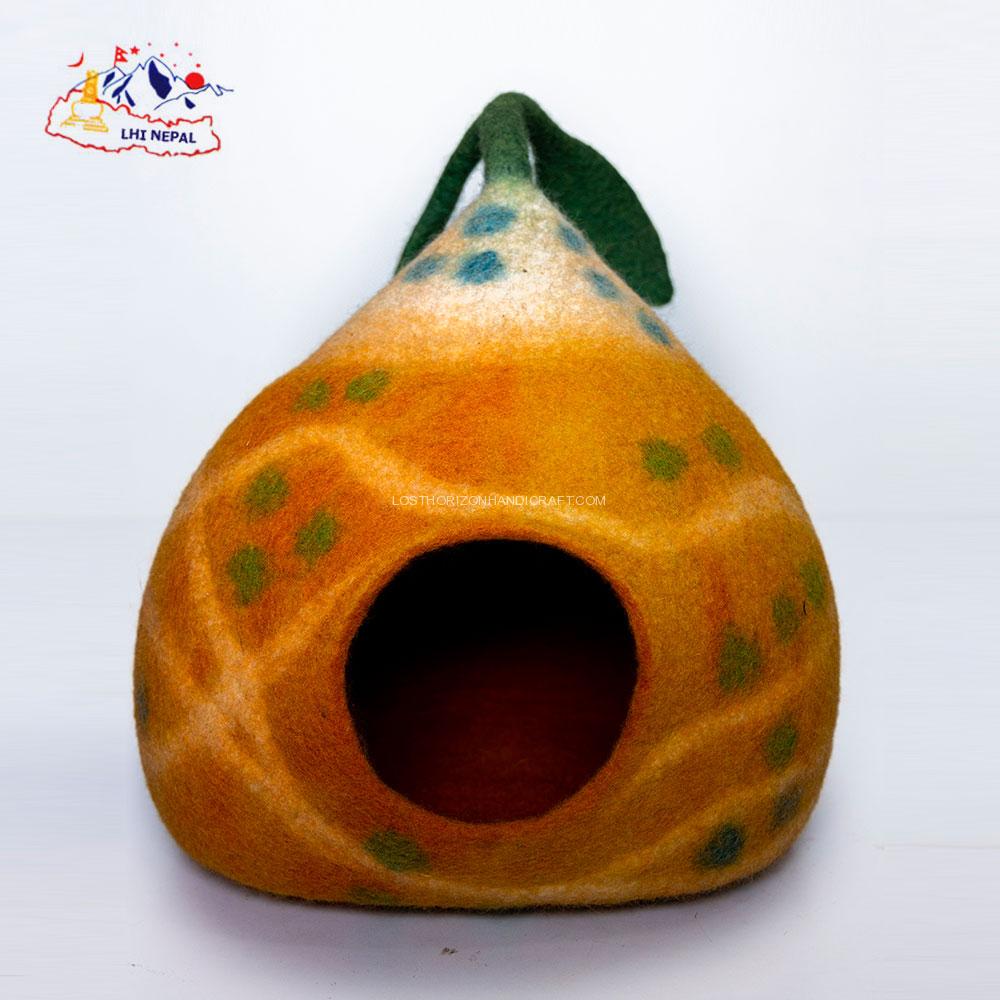 Leaf design multi color felt cat cave Leaf design multi color felt cat cave