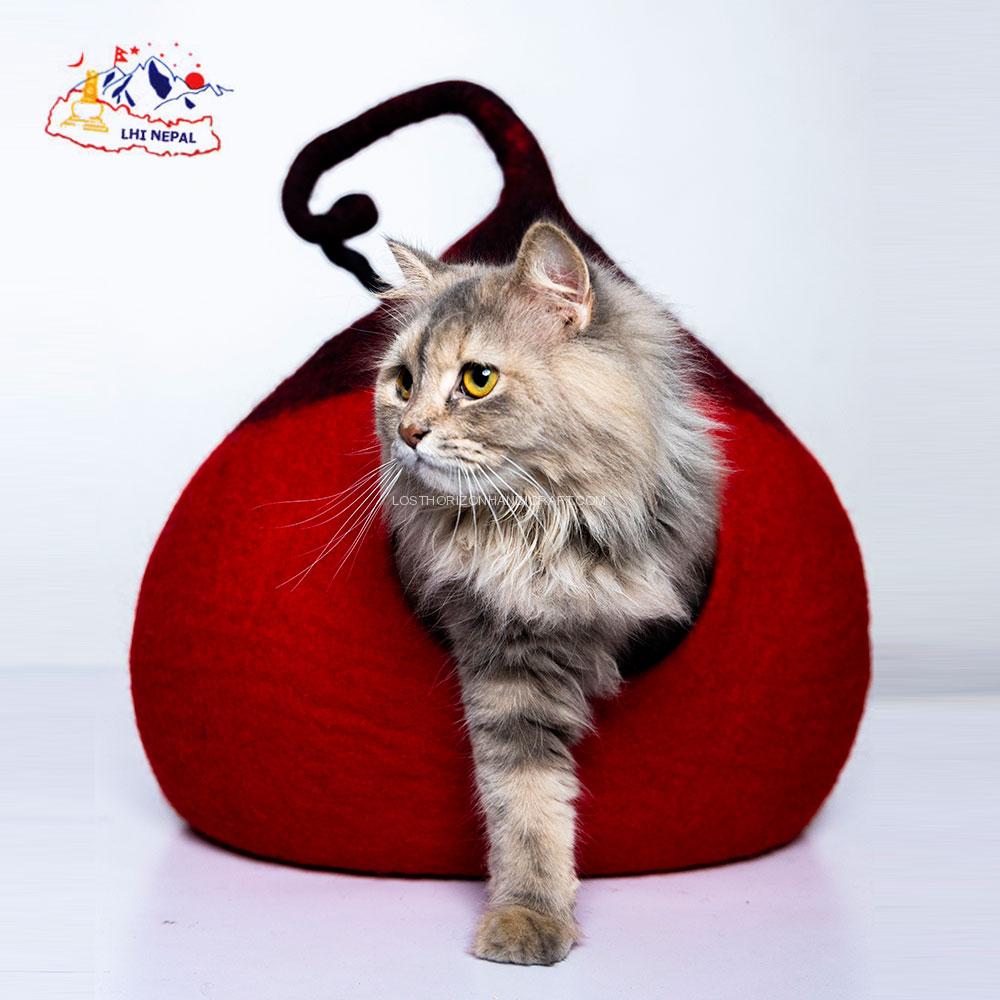 Tail design multi color felt cat cave Tail design multi color felt cat cave