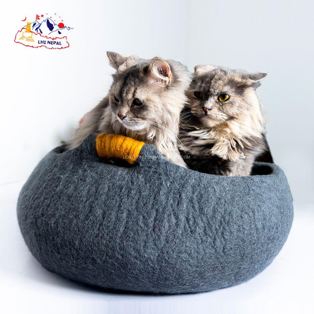 Single color round shape felt cat basket Single color round shape felt cat basket