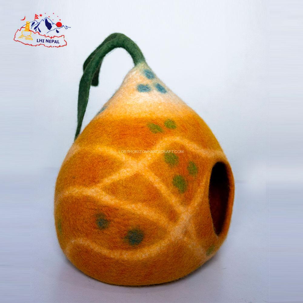 Leaf design multi color felt cat cave Leaf design multi color felt cat cave