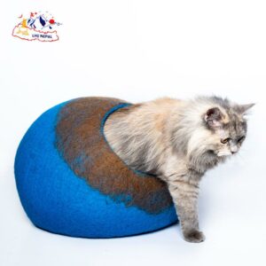 Two color combination round shape felt cat cave