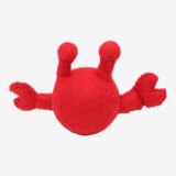 back view of red crab felt pet toy