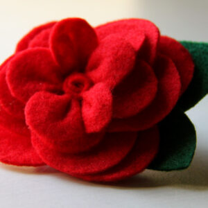 Handmade Felt Red Flower