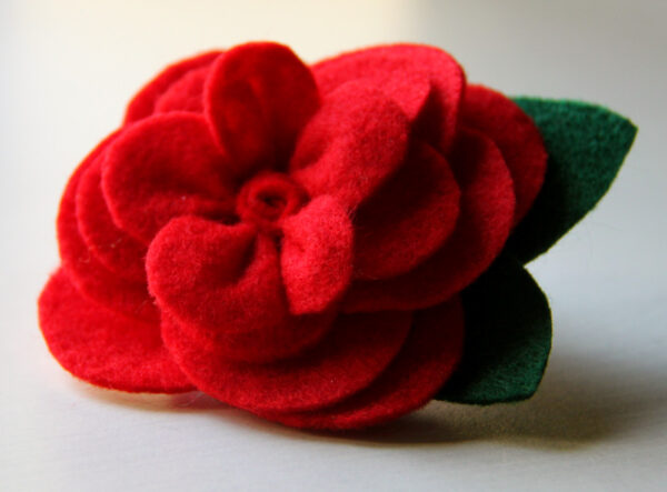 Handmade Felt Red Flower