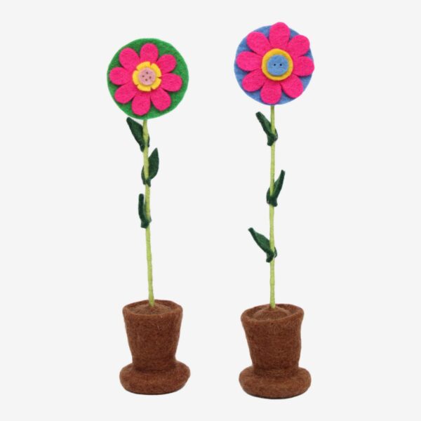 Handmade Felted Flowers with pot