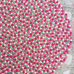 handmade organic felt ball rug