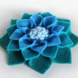 Handmade Organic Felt Blue Flowers