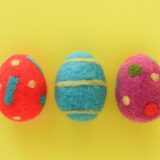 needle felted easter eggs