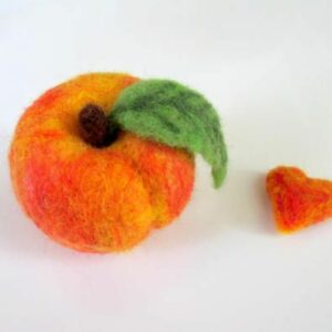 Needle Felted Woolen Peach Fruit