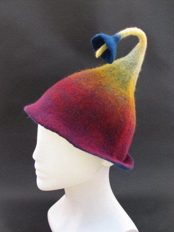 two color handmade felt hat