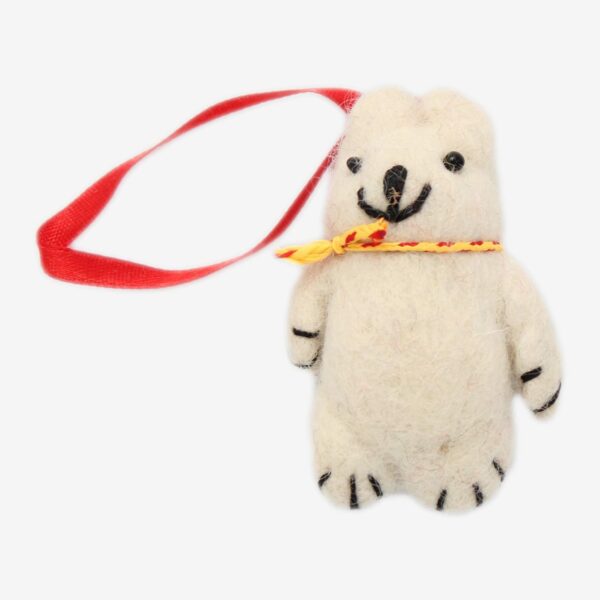 white bear felt hanging toy