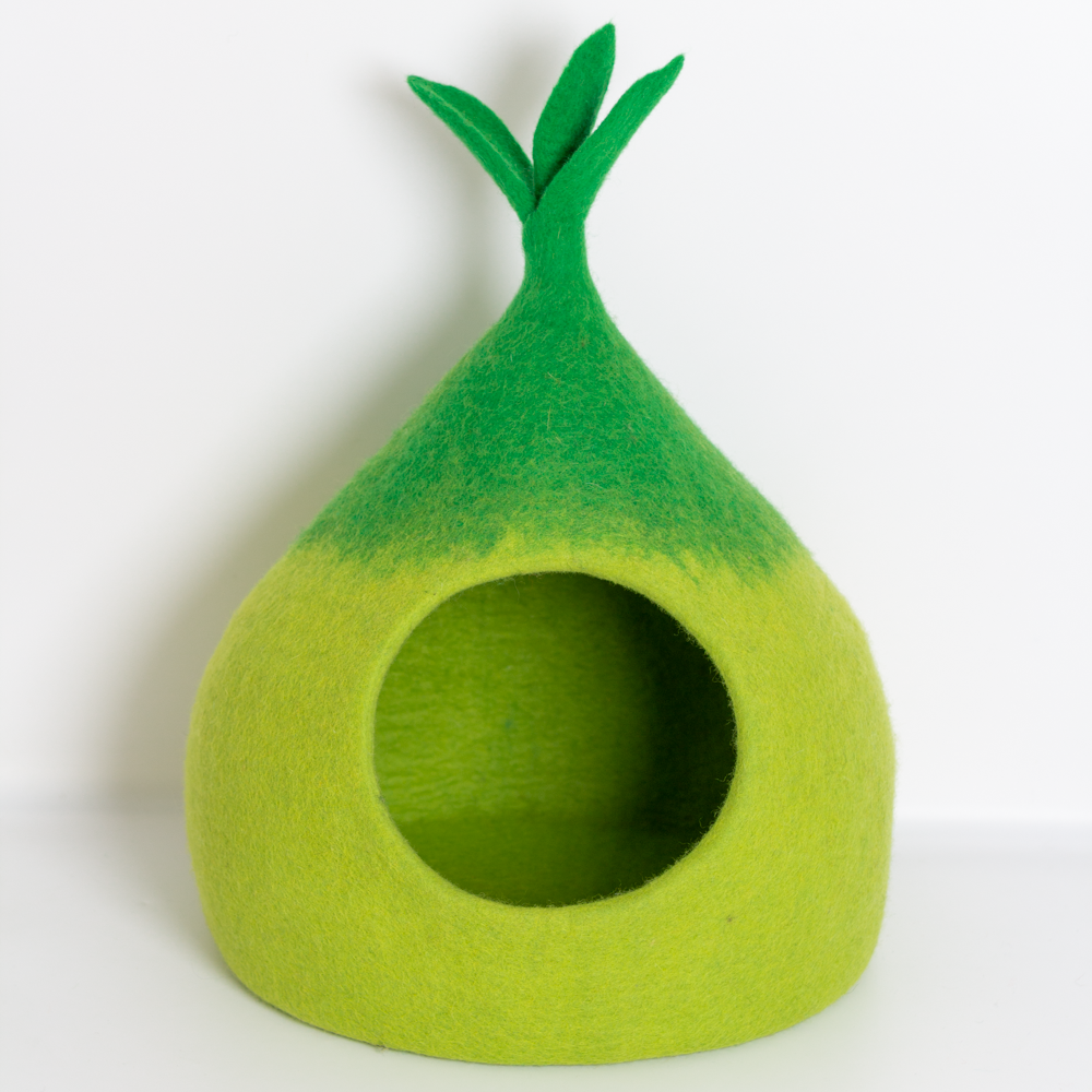 Felt Green Cat Cave Felt Green Cat Cave