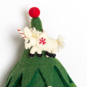 Felt Christmas Unicorn Ornament