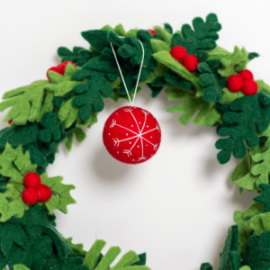 Felt Red Ball Christmas ornament