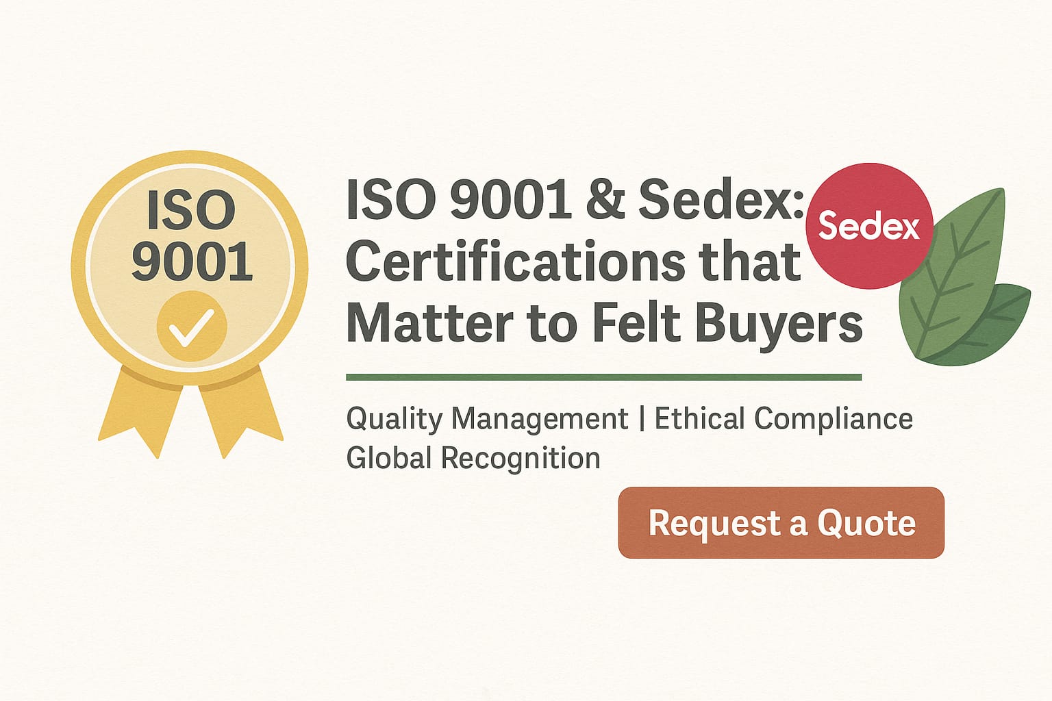 ISO 9001 and Sedex: Certifications that Matter to Felt Buyers ISO 9001 and Sedex: Certifications that Matter to Felt Buyers