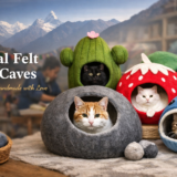 Handmade Nepali Felt Cat Caves